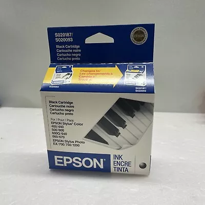 Epson SO20187 / SO20093 Black Ink Cartridge Stylus 400 500 600 Photo New Sealed • $6.30