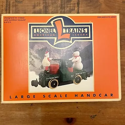 Lionel O-27 Tinsel Town Handcar With Santa And Snowman NEW In Box 8-87212 • $67.50
