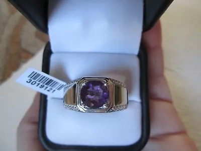 Mens Purple Fluorite Platinum Bond Brass Ring (Size 12) TGW 2.75 Cts. • $29.99