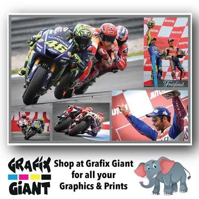 VALENTINO ROSSI DOCTOR MOTO GP RACING Superbike Photo Collage Poster Print A3 A4 • £4.99