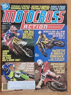 Motocross Action January 1988 Vintage MX Magazine '88 Suzuki RM250 Honda CR80 • $12.48