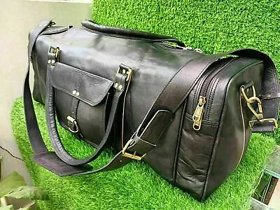 Bag Leather Travel Weekend Gym Men Luggage Duffle Holdall Overnight Genuine New • £64.80
