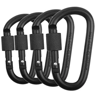 4Pack 3 Inch Carabiner Clip D-Ring Locking Carabiners For Outdoor Camping Hiking • $9.80