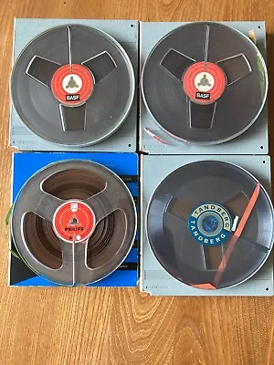 4 X  5 & 3/4  X 1/4  REEL TO REEL TAPES BASF / Philips / Tandberg + CASES • £14.95