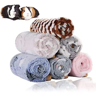 6 Pack Guinea Pig Soft Blankets Rabbit Hamster Fleece Cage Liners Bedding Mats • $13.61