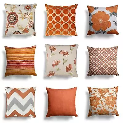 £8.95 • Buy Orange Cushion Covers Terracotta Spice Luxury Throw Filled Cushions 17  18 