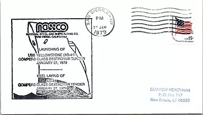 USS Yellowstone A41 & AD-43 Launched - 1.27.1979 - San Diego Ca - F44229 • $3.99