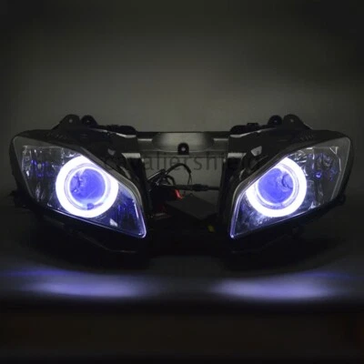 $332.45 • Buy Fully Headlight Assembly Blue Demon White Angel Eyes For Yamaha YZF R6 2006-2007