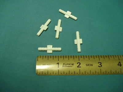 $5.99 • Buy Set Of 5 Plastic 1/8  Vacuum Line Splices - 1/8 Inch Hose / Tubing Connectors