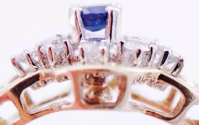 Antique 8k  Gold Ladies Ring Diamonds Sapphire Memento Mori Skulls RARE • $1684.13