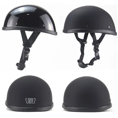 DOT Lightest Motorcycle FLAT Beanie Helmet Half Helmet Cap Skid Scooter Chopper • $32.99