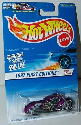 Hot Wheels 1997 First Editions 9 Of 12 Scorchin Scooter #519 Motorcycle - MOC • $4.95