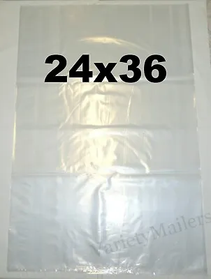 20 Large Plastic Bags 24''x 36'' Clear 2 Mil Jumbo Size Merchandise Bags 24x36 • $22.50