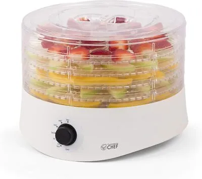 5 Trays Plastic Food Dehydrator Machine For Food And Jerky 280 Watts White Home • $31.91