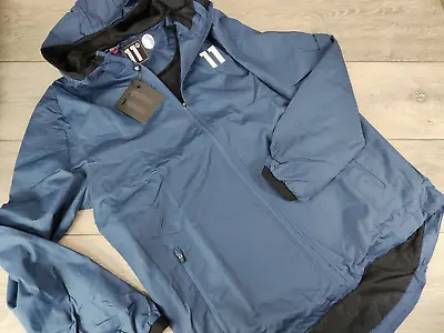 11 DEGREES Official Navy Windbreaker Waterproof Jacket Mens Full Zip Hood Medium • $44.19