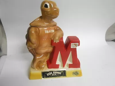 Vintage 1974 Maryland Terps Ezra Brooks Bourbon Decanter Mascot Terrapins Empty • $89.96