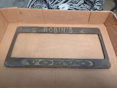 VOLVO Robins Vintage Brass License Plate Frame Custom Retro • $24