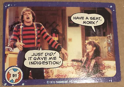 Vintage Mork And Mindy Trading Card #91 Robin Williams Pam Dauber 1978 • $1.70