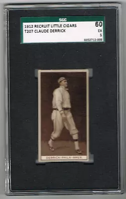 1912 T207 Claude Derrick *sgc 60 (5)* *philadelphia Athletics Utility Infielder* • $168.99