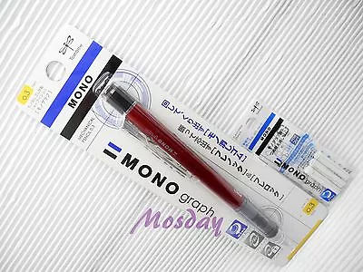 Tombow Mono Graph SH-MG Series Mechanical Pencil 0.3mm 3+1 Erasers Set RED • $13.67