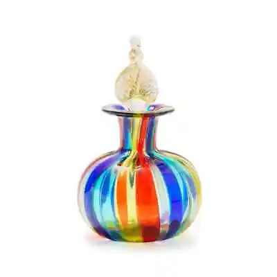 New Murano Rainbow Small Vase Perfume Bottle Italian Art Glass Of Venice • £125.34