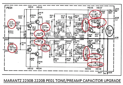 Marantz 2230b 2220b Pe01 Tone/preamp Capacitor Upgrade • $26