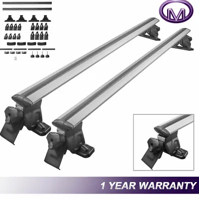 Pair 52  Aluminum Universal Top Crossbars Roof Rack  For Car SUV W/ Raised Rails • $76.90