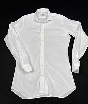 Oxxford Clothes Dress Shirt White Spread Collar Oxford Shirt Men's L • $38.24