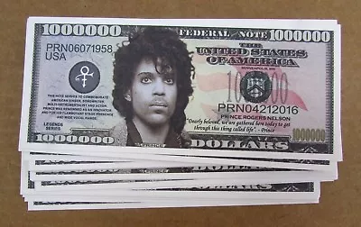 Lot Of 10 Prince Money Wholesale  Novelty Million Dollar Bills  Free Ship • $4.95