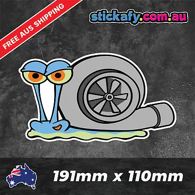 Turbo Snail Sticker Funny Laptop Car Window Bumper 4x4 Decal JDM Aussie Cute • $4.95