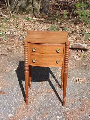 Vintage Federal Style Kindel Solid Mahogany Bobbin End Table Nightstand Stand • $675