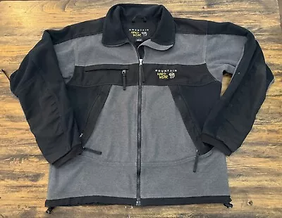 Vintage Mountain Hardwear Fleece Jacket Mens Large Gore Windstopper Black Gray • $49.99