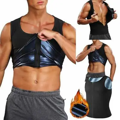 $24.99 • Buy Men's Sauna Vest Waist Trainer Weight Loss Heat Trapping Sweat Body Shaper Vest