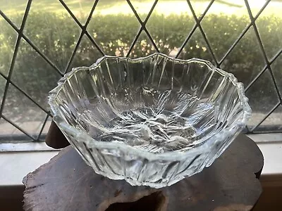 Mikasa Clear Crystal Large Serving Bowl 9.5” X 4” Frostwork Ice Pattern|Textured • $35