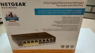 NETGEAR 8-Port Gigabit Ethernet Smart Managed Plus PoE Switch GS108PEv3 - Wit... • $79.99