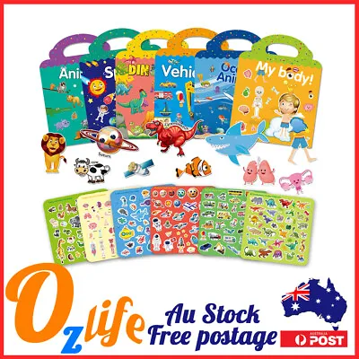 $7.80 • Buy Early Learning Reusable Kids Educational Stickers Book Activity Toys For Kids AU