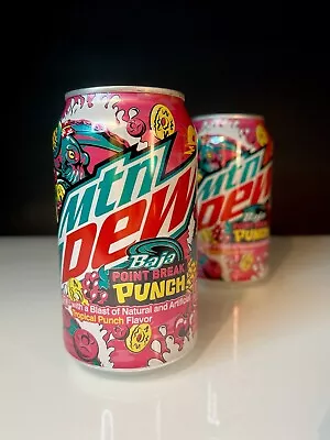 🔥 Brand New Limited Edition Mountain Dew Baja Point Break Punch Soda (2 Cans) • $8.99