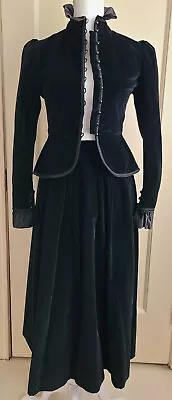 Special Occasion Black Velvet Skirt & Jacket Size Small • $45