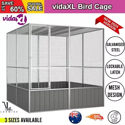 Bird Cage Galvanised Steel Pigeon Cage Anthracite/Grey Multi Sizes VidaXL • $276.63