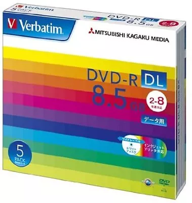 Verbatim 1 Time Recording DVD-R DL 8.5GB 5 Pieces • $72.14