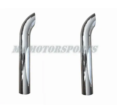 PAIR Chrome 5  Inch OD X 36  Inch Length Stack Pipe Tailpipe Curved Exhaust Tube • $182
