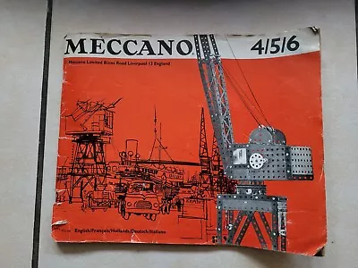 Vintage Meccano Four/five/six Instruction Manual Booklet 4/5/6  • £5