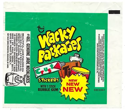 1974 Wacky Packages 9th Series WAX PACK WRAPPER W/Jade Necklace Ad 0-407-21-01-4 • $9.59