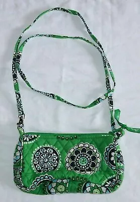 VERA BRADLEY Cupcakes Green Pattern Small Top Zip Crossbody Bag  EXC • $24.99