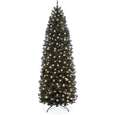 Pre-Lit Black Artificial Pencil Holiday Tree 9FT   • $80