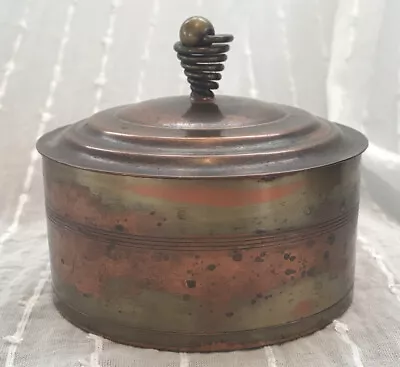 Vintage Flemish B.P. Co Art Deco Copper Container Trenton Ontario Canada • $36