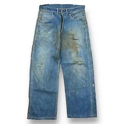 VTG 50s Carpenter Denim Workwear Jeans Sanforized Men’s Size 30 Faded Distressed • $199.99