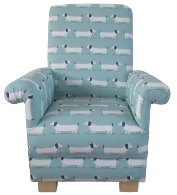 Children's Chair Kids Armchair Fryetts Hound Dogs Fabric Duck Egg Bedroom Puppy • £119.95