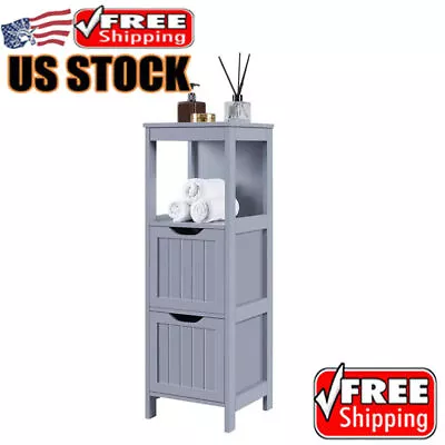 Modern Bathroom Storage Cabinets W/ 2 Drawers Wooden Magazines Books Indoor New • $54.51