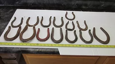 $39.99 • Buy 14  Old Antique  Good Luck Rusty  Kansas Farm Horse ? Mule ? Shoe Lot K